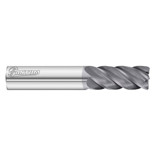 Fullerton Tool 34705 | 5/8" Diameter x 5/8" Shank x 1-1/2" LOC x 3-1/2" OAL 5 Flute FC18 Solid Carbide Radius End Mill