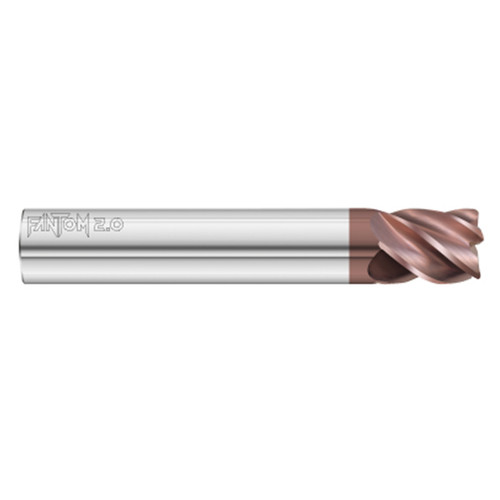 Fullerton Tool 37577 | 3/8" Diameter x 3/8" Shank x 1/2" LOC x 2-1/2" OAL 5 Flute FC20 Solid Carbide Radius End Mill