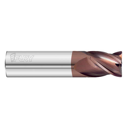 Fullerton Tool 35096 | 1/8" Diameter x 1/8" Shank x 1/4" LOC x 1-1/2" OAL 4 Flute FC20 Solid Carbide Radius End Mill