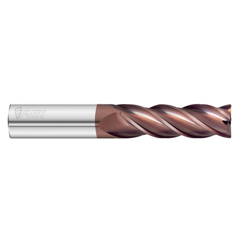 Fullerton Tool 35175 | 3/8" Diameter x 3/8" Shank x 1-1/4" LOC x 3" OAL 4 Flute FC20 Solid Carbide Radius End Mill