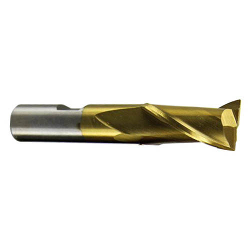 All Industrial 14034 | 5/8" X 1/2" X 1-1/8" X 3-1/8" TIN HSS 2 FLUTE SINGLE END MILL C.C.