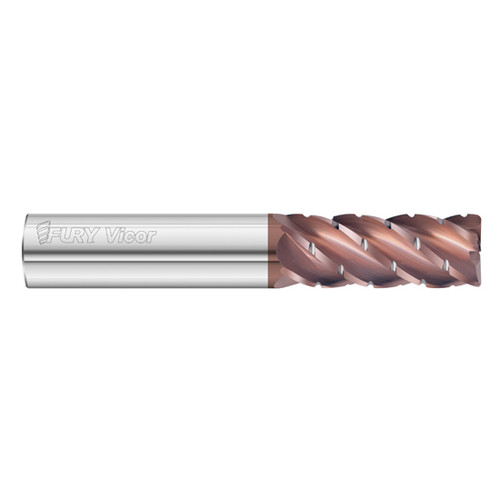 Fullerton Tool 35607 | 5/8" Diameter x 5/8" Shank x 1-1/4" LOC x 3-1/2" OAL 4 Flute FC20 Solid Carbide Radius End Mill