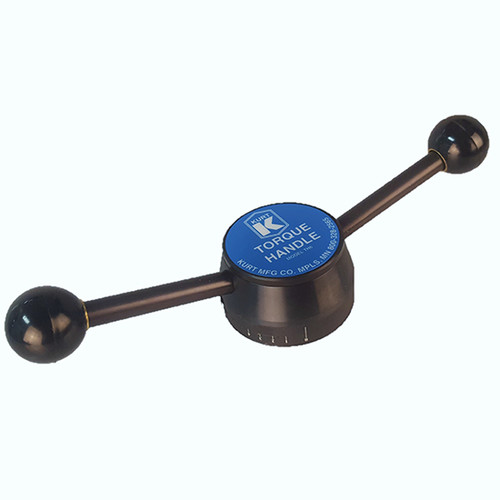 Kurt TH6 torque handle with dual black grip arms and round center dial on a steel body
