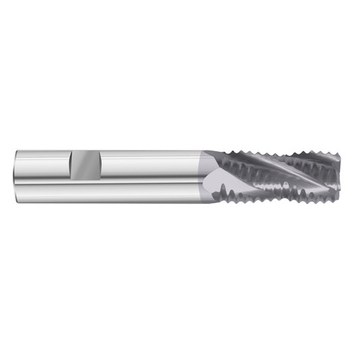 Fullerton Tool 39600 | 1/4" Diameter x 1/4" Shank x 3/4" LOC x 2-1/2" OAL 3 Flute TiAlN Solid Carbide Radius End Mill