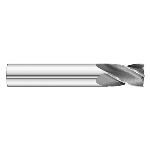 Fullerton Tool 32152 | 1/2" Diameter x 1/2" Shank x 3/4" LOC x 3" OAL 4 Flute Uncoated Solid Carbide Square End Mill