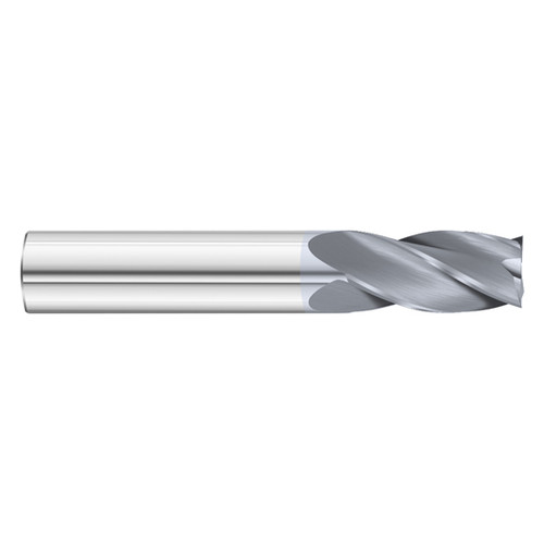 Fullerton Tool 32729 | 1/16" Diameter x 1/8" Shank x 1/4" LOC x 1-1/2" OAL 4 Flute TiCN Solid Carbide Square End Mill