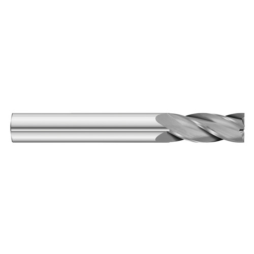 Fullerton Tool 32258 | 7/16" Diameter x 7/16" Shank x 2" LOC x 4" OAL 4 Flute Uncoated Solid Carbide Square End Mill