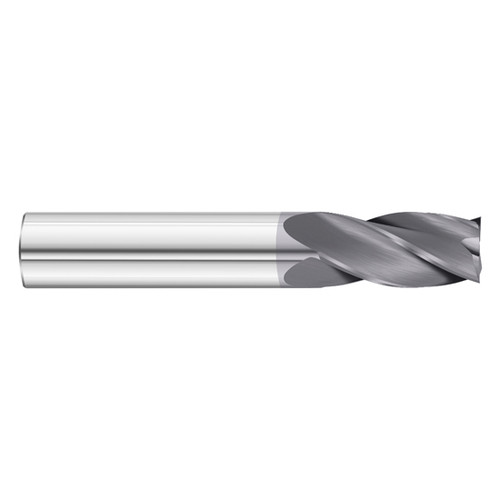 Fullerton Tool 30629 | 13/32" Diameter x 7/16" Shank x 1" LOC x 2-3/4" OAL 4 Flute TiAlN Solid Carbide Square End Mill