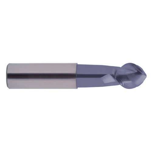 YG1 EG910060 | 6mm Diameter x 6mm Shank x 5.5mm LOC x 55mm OAL 2 Flute TiCN Carbide Single Ball End Mill