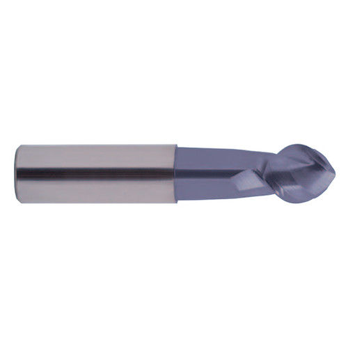 YG1 EG910100 | 10mm Diameter x 10mm Shank x 8.5mm LOC x 75mm OAL 2 Flute TiCN Carbide Single Ball End Mill