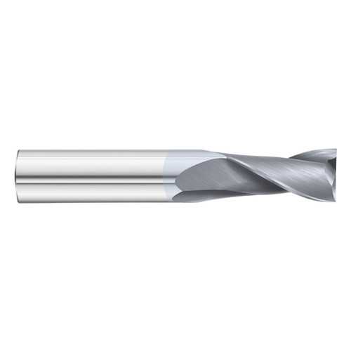 Fullerton Tool 32771 | 1/8" Diameter x 1/8" Shank x 1/2" LOC x 1-1/2" OAL 2 Flute TiCN Solid Carbide Square End Mill