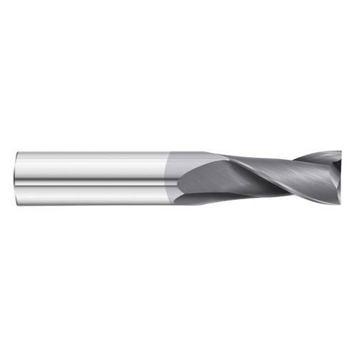 Fullerton Tool 30645 | 1/16" Diameter x 1/8" Shank x 1/4" LOC x 1-1/2" OAL 2 Flute TiAlN Solid Carbide Square End Mill