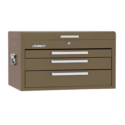 Kennedy 263B | 26" 3-Drawer Brown Wrinkle Mechanics' Chest with Tote Tray
