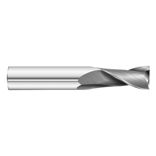 Fullerton Tool 32075 | 7/16" Diameter x 7/16" Shank x 1" LOC x 2-3/4" OAL 2 Flute Uncoated Solid Carbide Square End Mill