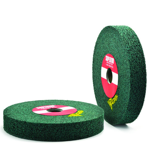Superior Abrasives 45108 | SHUR-BRITE 6" x 1/2" x 1" Very Fine (Density 6) Final Polishing Convolute Wheel
