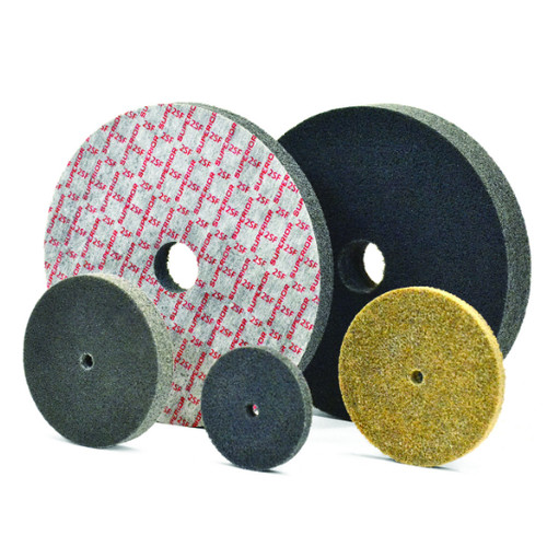 Superior Abrasives 54663 | SHUR-BRITE 1-1/2" x 1/4" x 1/4" Coarse (Density 8) Arbor Mounted Unitized Wheel