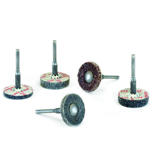 Superior Abrasives 54700 | SHUR-BRITE 1" x 1/4" x 1/8" Fine (Density 2) Shank Mounted Unitized Wheel