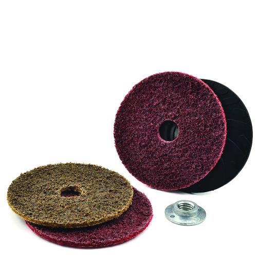 Superior Abrasives 27147B | SHUR-BRITE 5" Coarse Grind Duty Surface Conditioning Center Hole Hook & Loop Disc