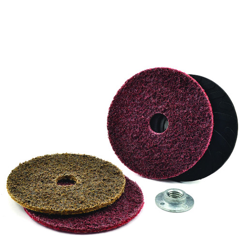 Superior Abrasives 42774B | SHUR-BRITE 4-1/2" Medium Grind Duty Surface Conditioning Center Hole Hook & Loop Disc