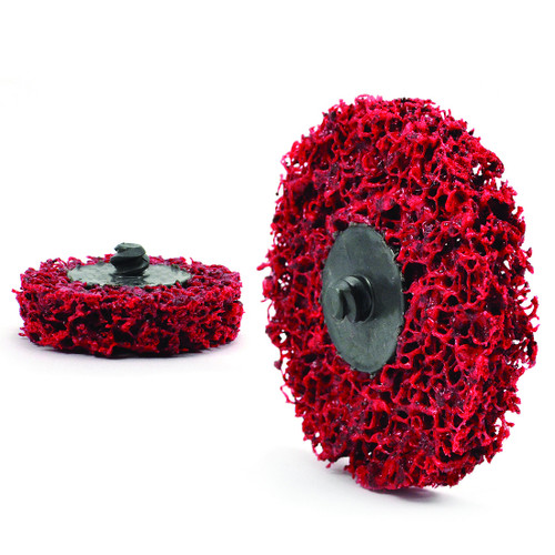 Superior Abrasives 54900 | SHUR-BRITE 3" Extra Coarse Type R Quick Change Red Stripping Disc