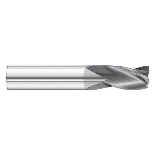 Fullerton Tool 30684 | 3/32" Diameter x 1/8" Shank x 3/8" LOC x 1-1/2" OAL 3 Flute TiAlN Solid Carbide Square End Mill