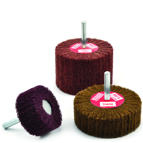 Superior Abrasives 35565 | SHUR-BRITE 3" x 1" x 1/4" Fine Heavy Duty Satin Finishing Mounted Flap Brush