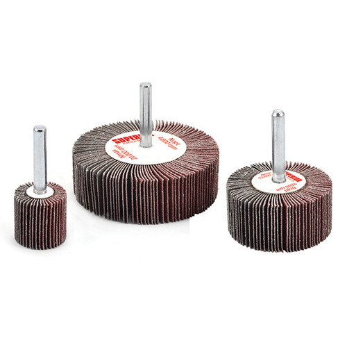 Superior Abrasives 10106 | SHUR-KUT 1" x 1" x 1/4" 120 Grit Aluminum Oxide Mounted Flap Wheel