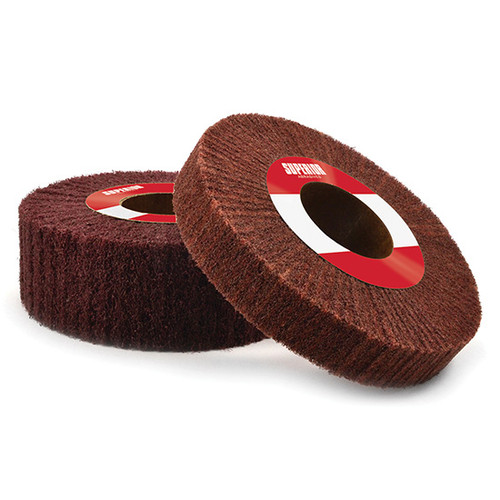 Superior Abrasives 28855 | SHUR-BRITE 6" x 1" x 2" Fine Heavy Duty Satin Finishing Unmounted Flap Brush