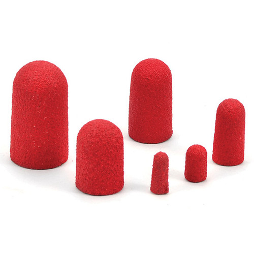 Superior Abrasives 53380 | SHUR-KUT 1/4" x 5/8" 80 Grit Shape L Ceramic Abrasive Cap