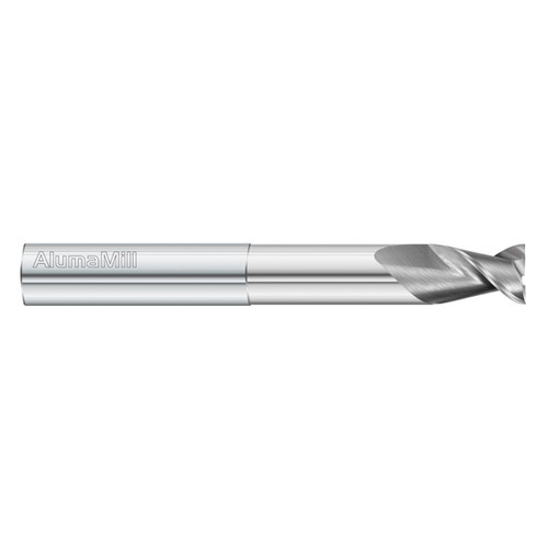 Fullerton Tool 38211 | 3/16" Diameter x 3/16" Shank x 5/16" LOC x 3" OAL 2 Flute Uncoated Solid Carbide Square End Mill