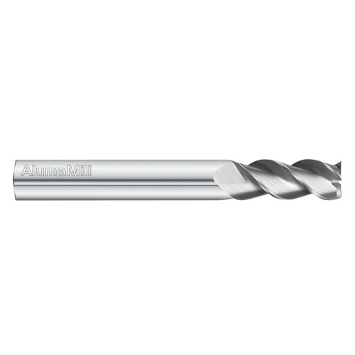 Fullerton Tool 38398 | 3/4" Diameter x 3/4" Shank x 2-1/2" LOC x 5" OAL 3 Flute Uncoated Solid Carbide Square End Mill