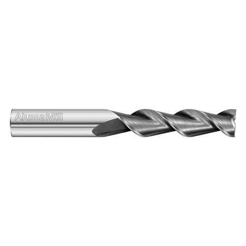 Fullerton Tool 38240 | 3/8" Diameter x 3/8" Shank x 2" LOC x 4" OAL 2 Flute Uncoated Solid Carbide Square End Mill