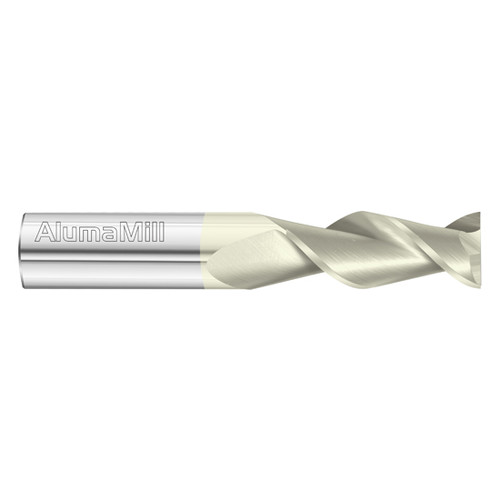 Fullerton Tool 38098 | 3/8" Diameter x 3/8" Shank x 1" LOC x 2-1/2" OAL 2 Flute FC19 Solid Carbide Square End Mill
