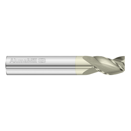 Fullerton Tool 27059 | 3/8" Diameter x 3/8" Shank x 1/2" LOC x 2-1/2" OAL 3 Flute FC5 Solid Carbide Square End Mill