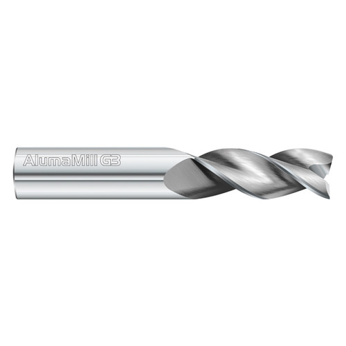 Fullerton Tool 27112 | 5/8" Diameter x 5/8" Shank x 1-1/4" LOC x 3-1/2" OAL 3 Flute Uncoated Solid Carbide Square End Mill