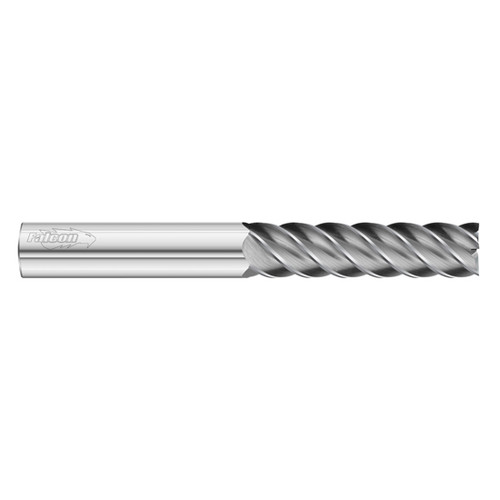 Fullerton Tool 38067 | 3/8" Diameter x 3/8" Shank x 1-1/2" LOC x 4" OAL 5 Flute Uncoated Solid Carbide Square End Mill