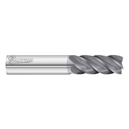 Fullerton Tool 34135 | 1/2" Diameter x 1/2" Shank x 1-1/4" LOC x 3" OAL 5 Flute FC18 Solid Carbide Square End Mill