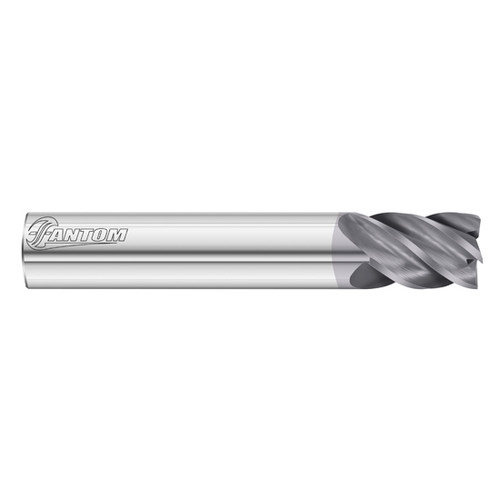 Fullerton Tool 34150 | 1/4" Diameter x 1/4" Shank x 3/8" LOC x 2" OAL 5 Flute FC18 Solid Carbide Square End Mill
