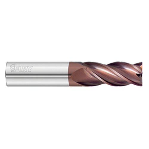 Fullerton Tool 35095 | 3/8" Diameter x 3/8" Shank x 1/2" LOC x 2-1/2" OAL 4 Flute FC20 Solid Carbide Square End Mill