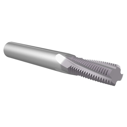 Allied Machine and Engineering TM25020DE | 0.180" Diameter x 0.187" Shank x 0.350" LOC x 2.500" OAL 3 Flute TiAIN Coated Helical Flute Thread Mill
