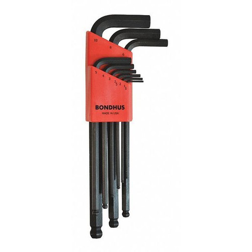 Bondhus 10999 | 9pc 1.5 - 10mm L-Key Ball End Hex Key Set