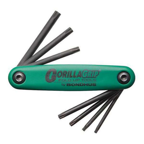 Bondhus 12636 | 7pc T7 - T25 GorillaGrip Fold-Up Torx Key Set