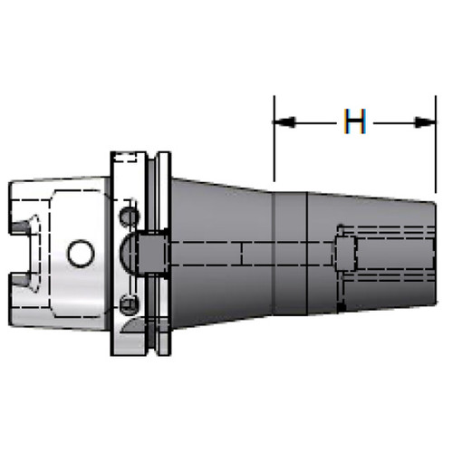 Parlec H100A-25SF335-9C | 1/4" Hole Diameter x 3.35" Projection HSK100A 0.83" Nose Diameter 25,000 RPM Through Coolant Shrink Fit Tool Holder & Adapter