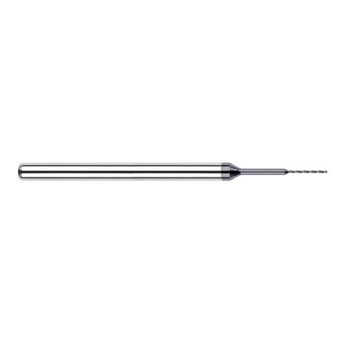 Harvey Tool 20087-C3 | 0.0087" Diameter x 0.1260" Flute Length x 1/8" Reduced Shank x 1-1/2" OAL 130 Degree Drill Point Angle AlTiN Coated Solid Carbide Micro Drill Bit