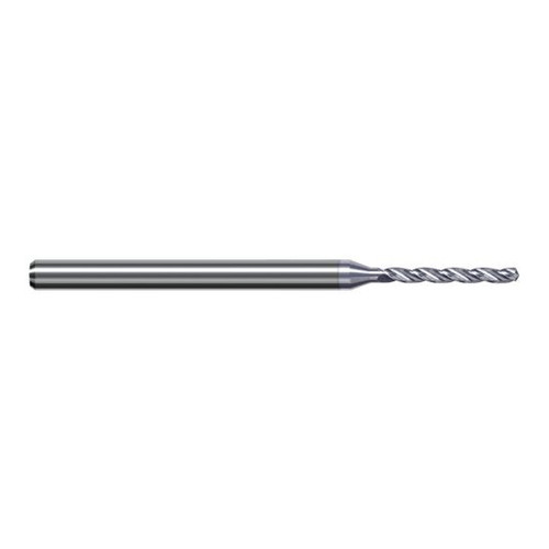 Harvey Tool CBG0156-C8 | 0.397mm Diameter x 3.000mm Shank x 50.000mm OAL 130 Degree Drill Point TiB2 Coated Solid Carbide Micro Drill Bit