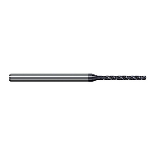 Harvey Tool DXT0625-C6 | 1.587mm Diameter x 3.000mm Shank x 63.000mm OAL 140 Degree Drill Point AlTiN Nano Coated Solid Carbide Micro Drill Bit