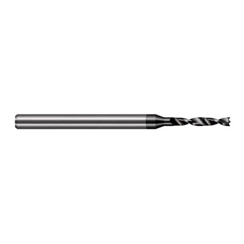 Harvey Tool BSW0468-C4 | 1.190mm Diameter x 3.000mm Shank x 50.000mm OAL 90 Degree Drill Point Amorphous Diamond Coated Solid Carbide Micro Drill Bit