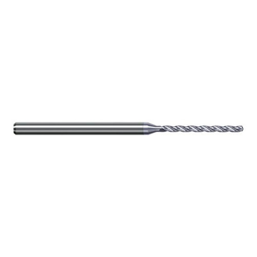 Harvey Tool DQW0393-C8 | 1.000mm Diameter x 3.000mm Shank x 50.000mm OAL 130 Degree Drill Point TiB2 Coated Solid Carbide Micro Drill Bit