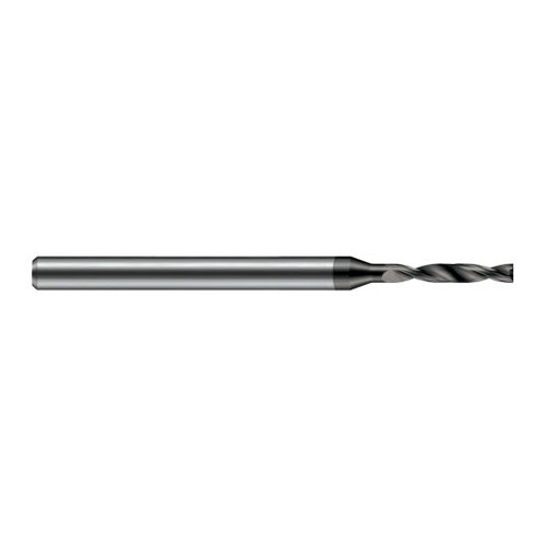 Harvey Tool FBD0960-C3 | 2.438mm Diameter x 4.000mm Shank x 63.000mm OAL 180 Degree Drill Point AlTiN Coated Solid Carbide Micro Drill Bit Harvey Tool FBD0960-C3 | 2.438mm Diameter x 4.000mm Shank x 63.000mm OAL 180 Degree Drill Point AlTiN Coated Solid Carbide Micro Drill Bit