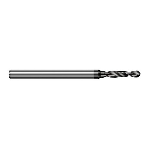 Harvey Tool DDA0984-C4 | 2.500mm Diameter x 4.000mm Shank x 63.000mm OAL 130 Degree Drill Point Amorphous Diamond Coated Solid Carbide Micro Drill Bit